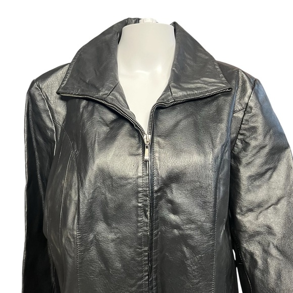 East 5th - Womens Black Leather Jacket Sz LG - Picture 2 of 8